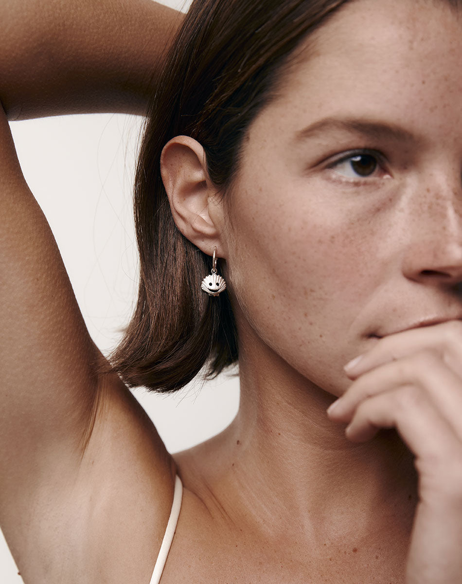 Nell Shell Signature Hoops | Sterling Silver
