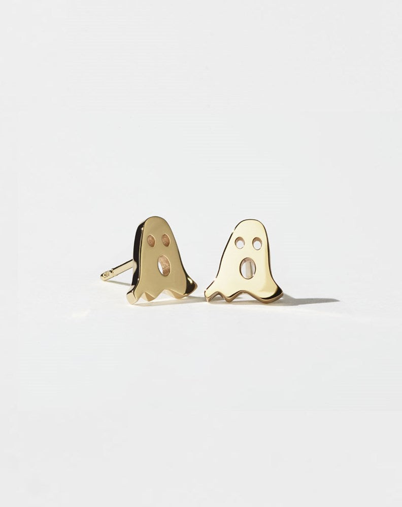 Nell Ghost Stud Earrings | 23k Gold Plated