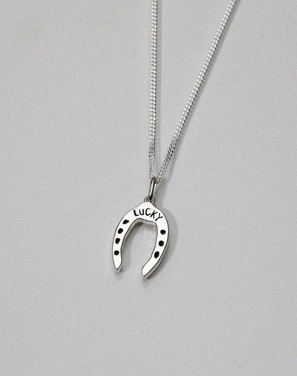 Nell Lucky Necklace Oxidised | Sterling Silver