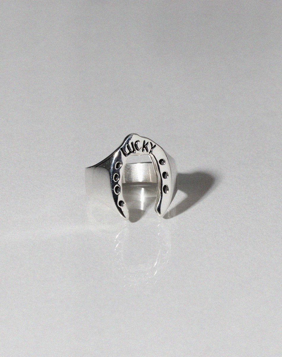 Nell Lucky Ring Oxidised | Sterling Silver