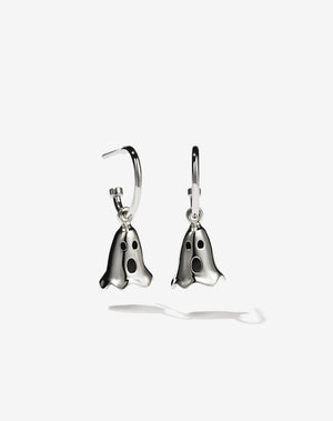 Nell Ghost Signature Hoops | Sterling Silver