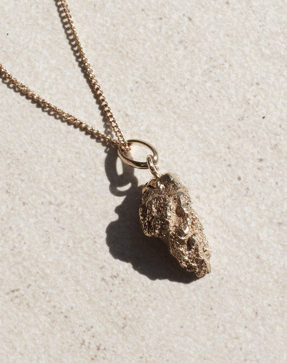 Gold Nugget Charm Necklace