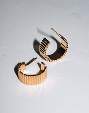 Solaire Hoops Wide | 18ct Yellow Gold