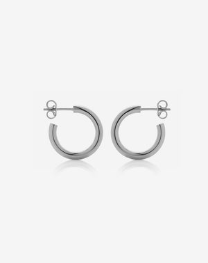 Halo Hoop Earrings Medium | Sterling Silver