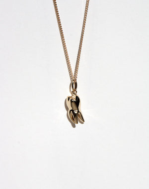 Tooth Charm Necklace Small | 9ct Yellow Gold