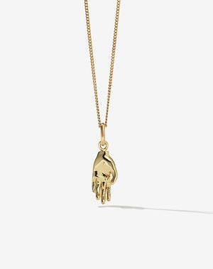 Babelogue Hand Charm Necklace 9ct Yellow Gold