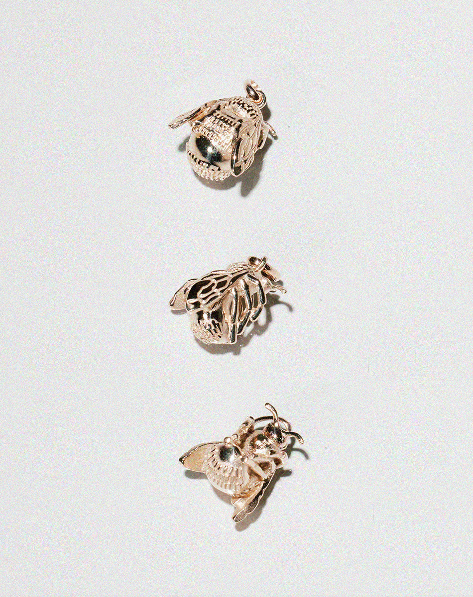 Bee Charm Necklace | 23k Gold Plated