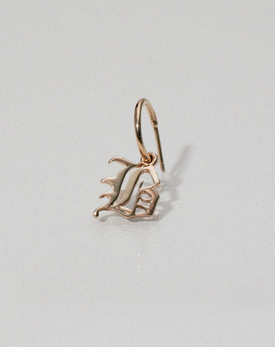 Capital Letter Signature Hoop | 23k Gold Plated