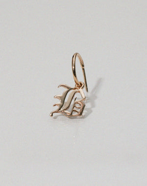 Capital Letter Signature Hoop | 23k Gold Plated