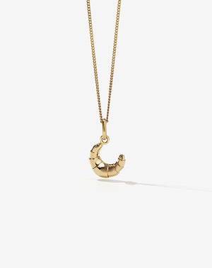 Gold Croissant Charm Necklace