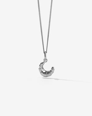 Silver Croissant Charm Necklace