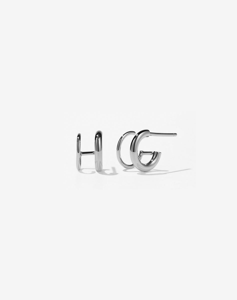 Mini Letter Signature Hoop  Sterling Silver – Meadowlark Jewellery