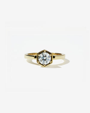 Hexagon Solitaire 0.6ct | 14ct Yellow Gold