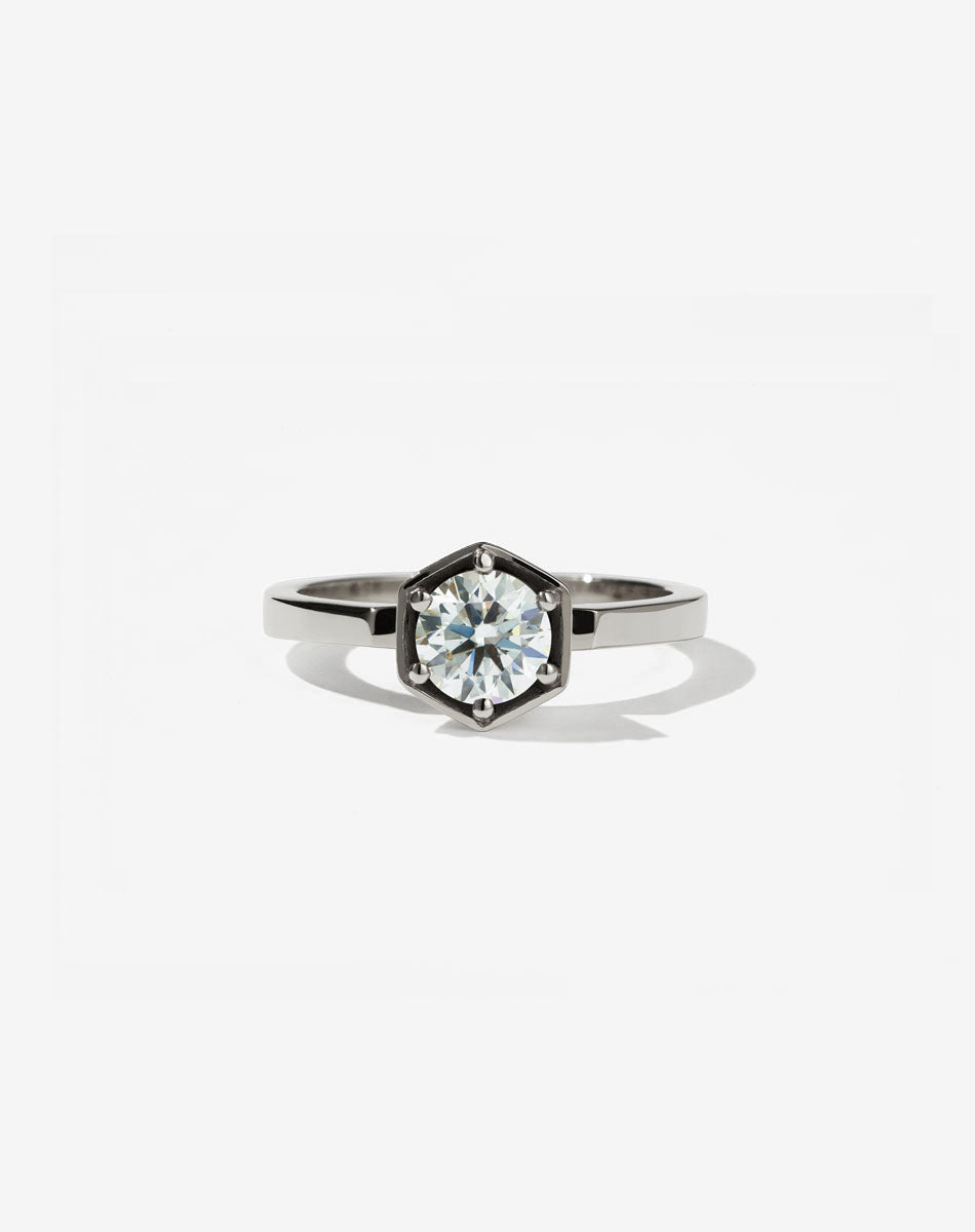 Hexagon Solitaire 0.6ct | 9ct White Gold