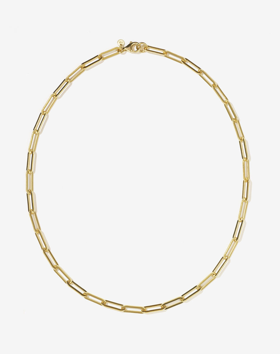 Paperclip Heavy Necklace | 23k Gold Plated