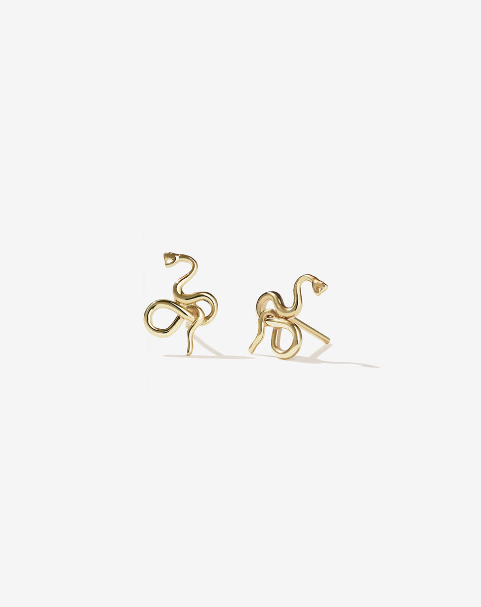Medusa Stud Earrings | 23k Gold Plated