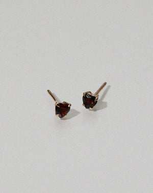 Micro Heart Jewel Studs | 23k Gold Plated