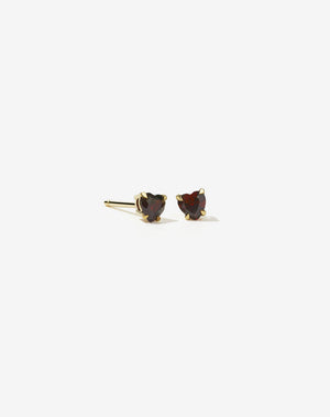 Micro Heart Jewel Studs Gold Plated