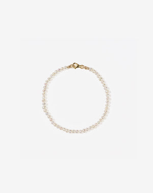 9kt Yellow Gold and Silk Wish Bracelet with Pearl