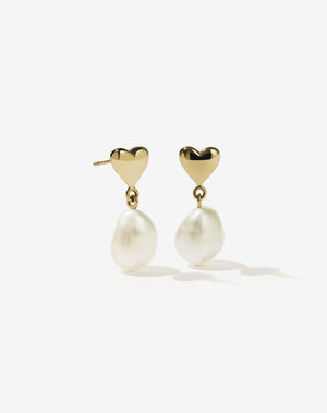 Mini Camille Pearl Drop Earrings | 23k Gold Plated