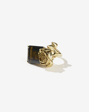 Rose Cocktail Ring Small | 23k Gold Plated