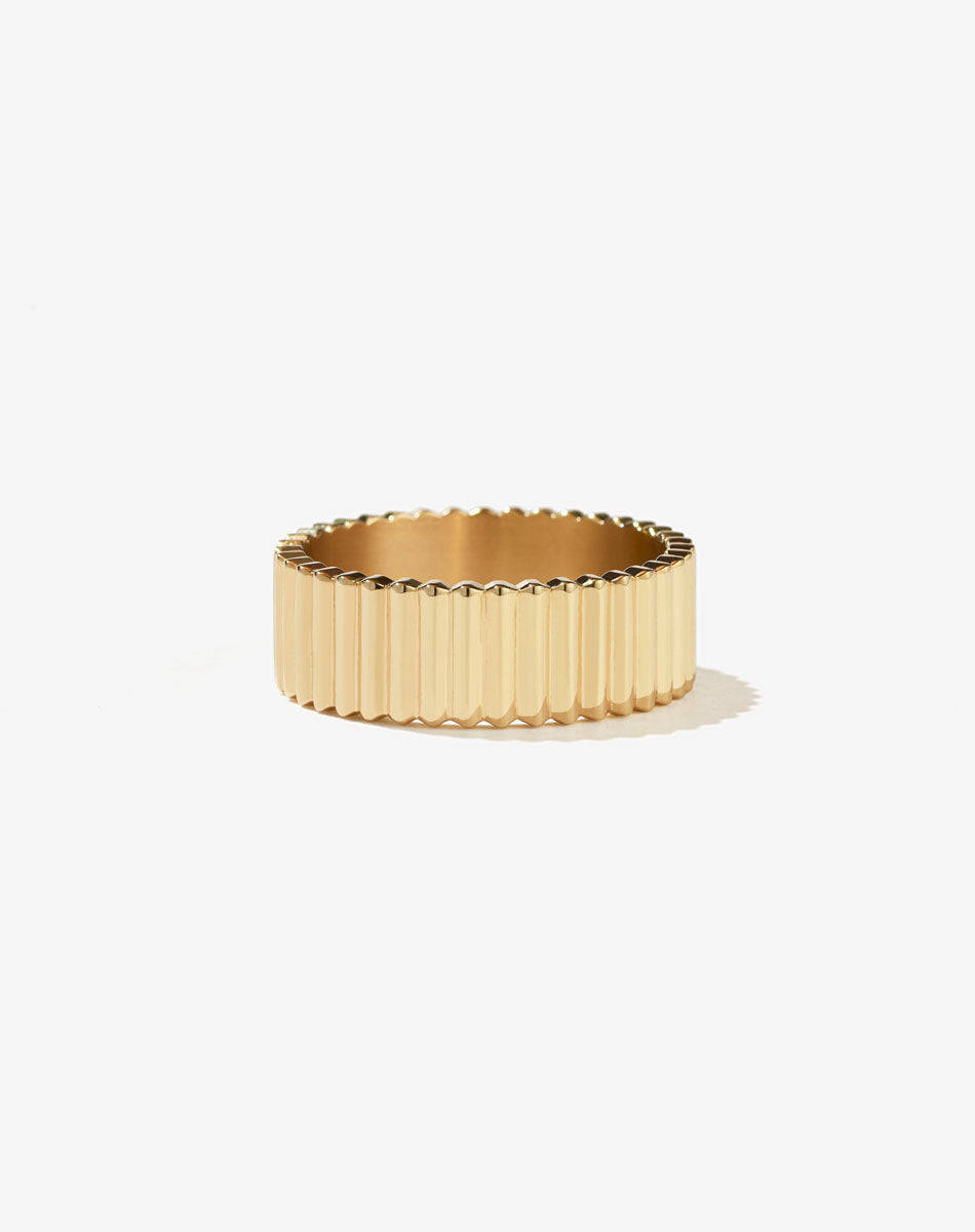 Solaire Band Wide | 18ct Yellow Gold