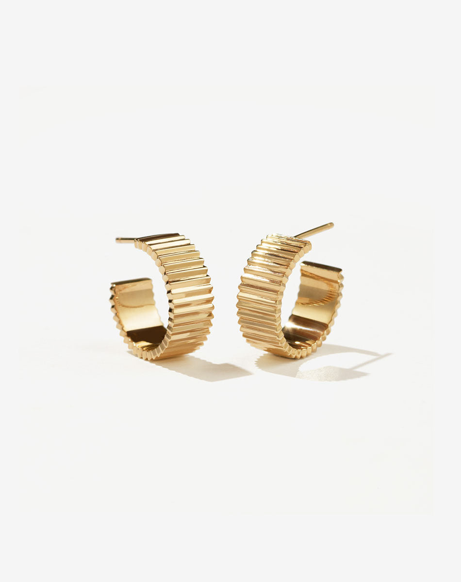 Solaire Hoops Wide | 18ct Yellow Gold