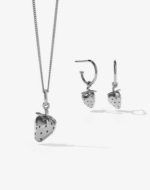 Strawberry Charm Gift Set | Sterling Silver