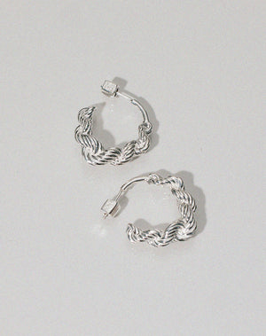 Twisted Rope Earrings Large | Sterling Silver