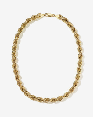 Twisted Rope Necklace | 23k Gold Plated
